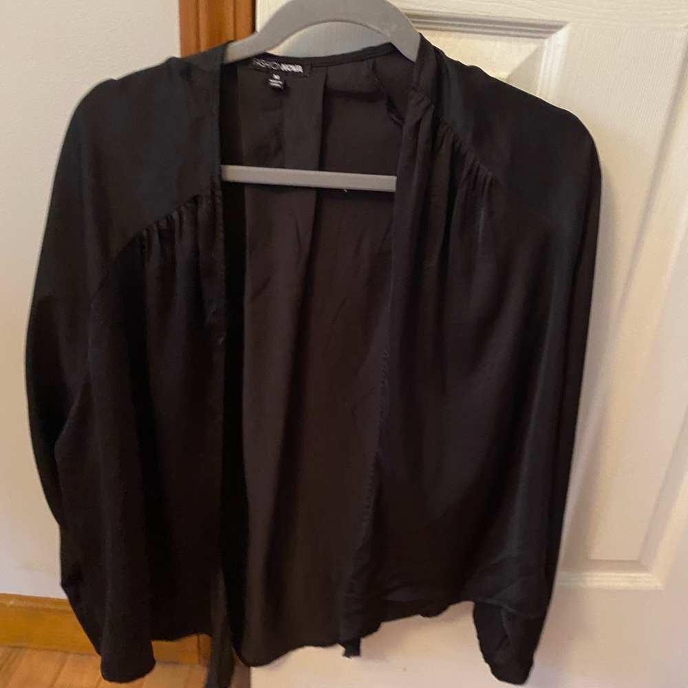 Black flowy tie blouse